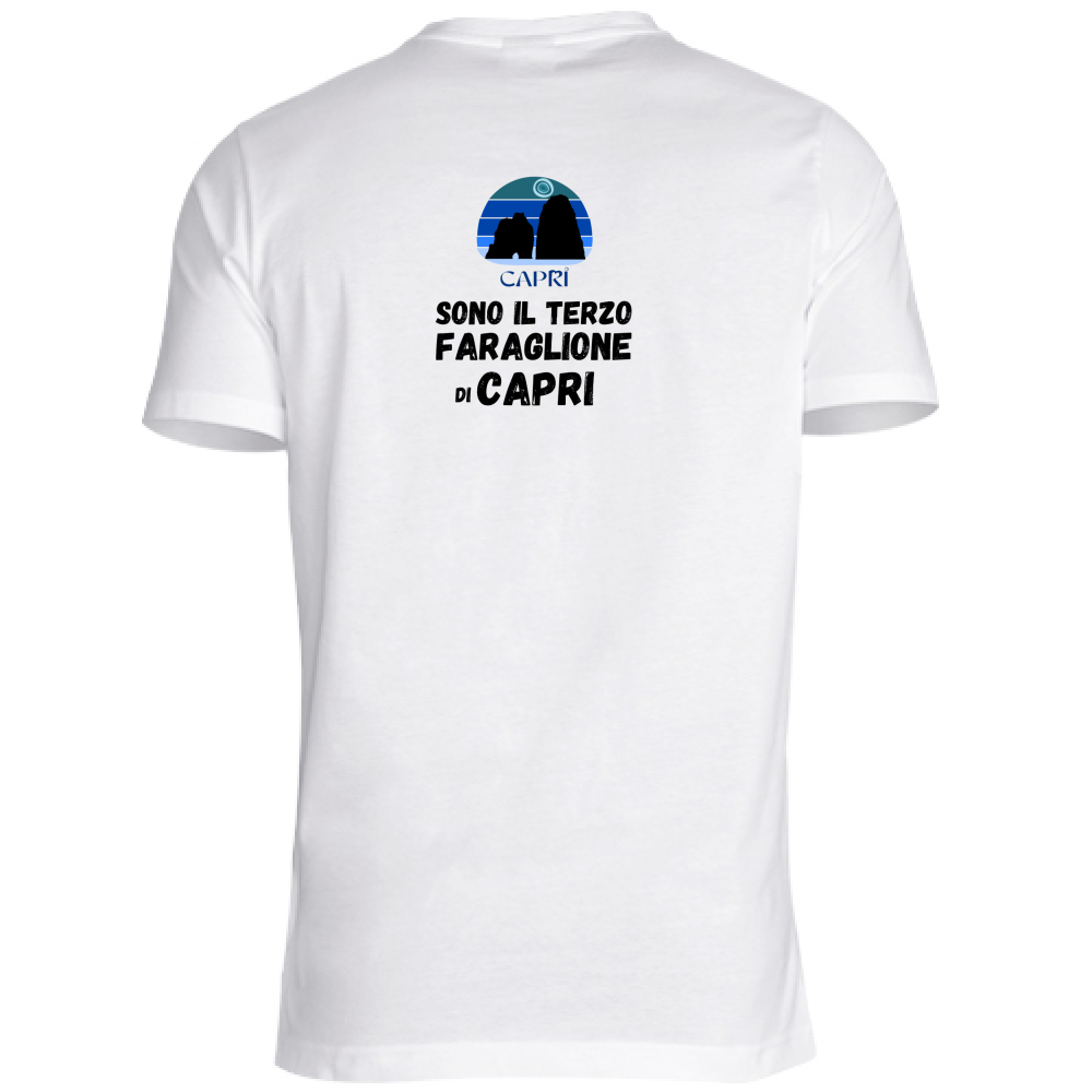 T-Shirt Unisex Large SONO IL TERZO FARAGLIONE DI CAPRI SCRITTA NERA