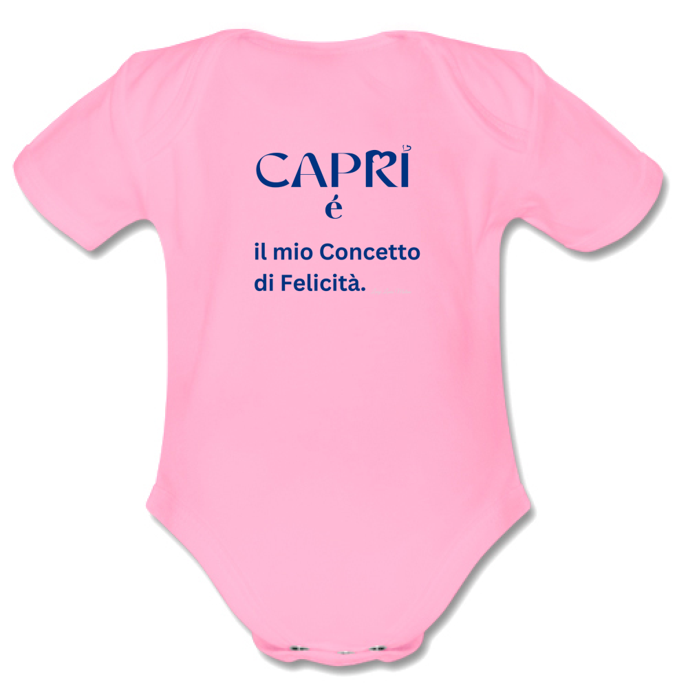 Body Bambino Capri é il mio concetto di Felicità scritta Blue