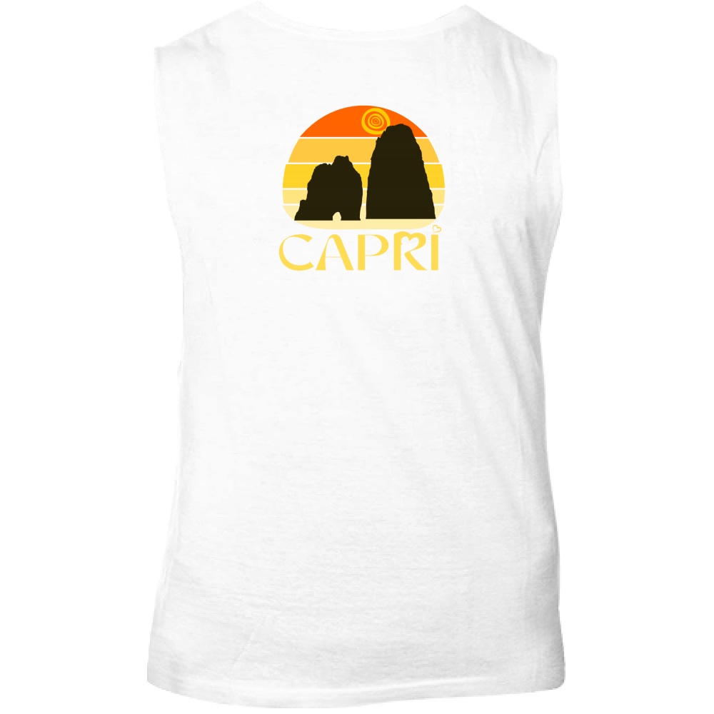 Canotta Unisex CAPRI TRAMONTO VINTAGE SCRITTA GIALLO