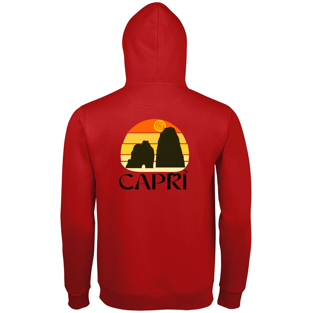 Hoodie Premium Men CAPRI SUNSET VINTAGE BLACK WRITING