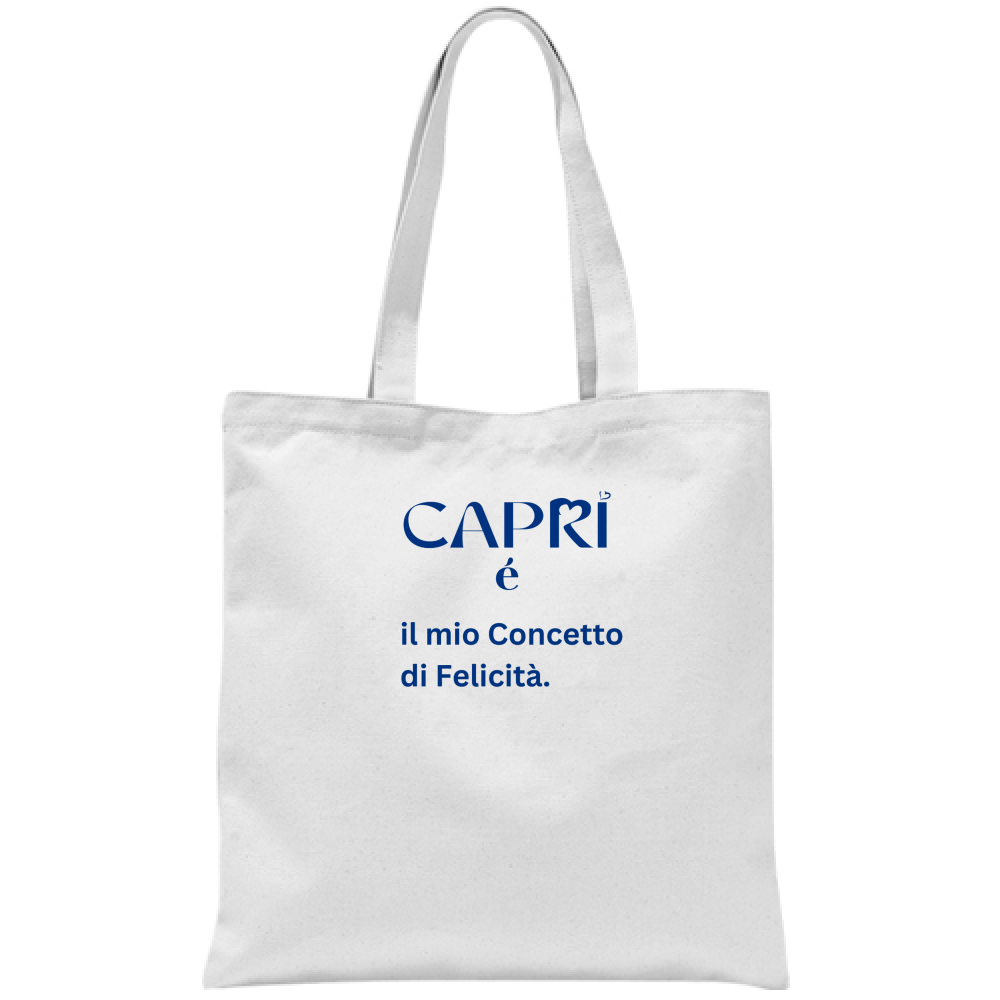 Capri bag is my concept of Happiness written Blue