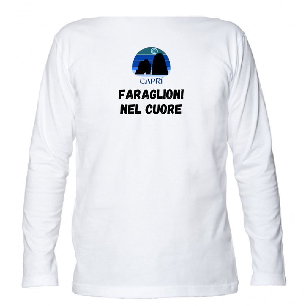 Unisex Long Sleeve T-Shirt FARAGLIONI DI CAPRI IN THE HEART BLACK WRITING
