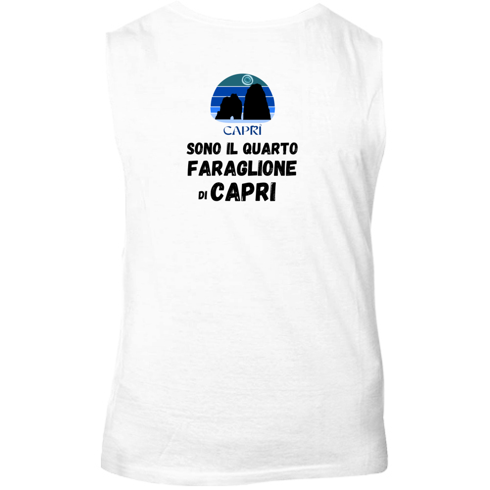 Canotta Unisex SONO IL QUARTO FARAGLIONE DI CAPRI SCRITTA NERA