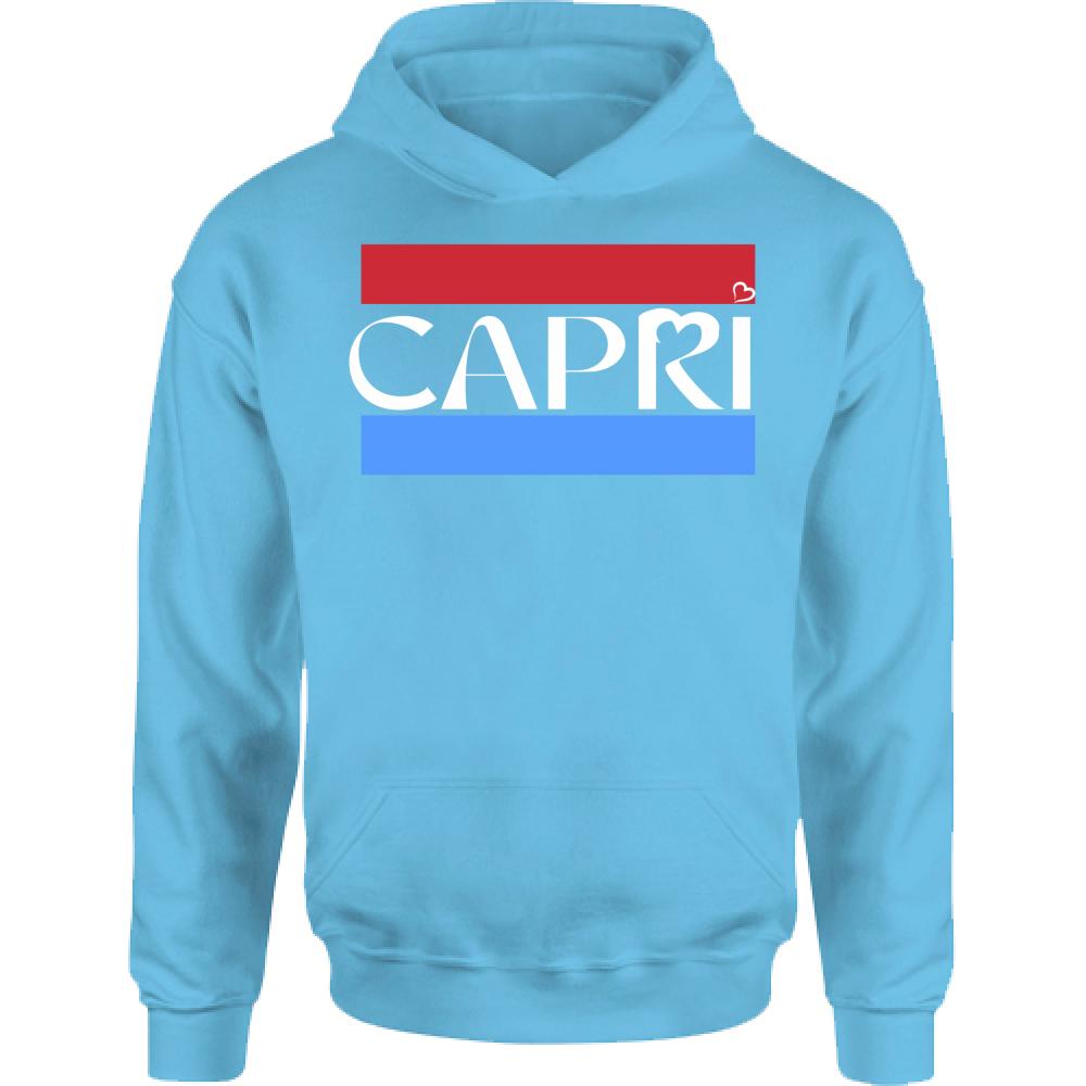 Felpa Bambino con Cappuccio CAPRI FASCIA ROSSO BLUE BIANCO