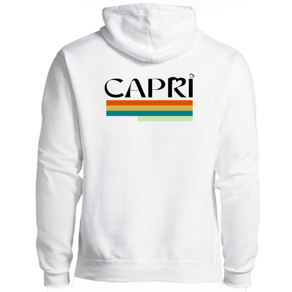 Felpa Premium Cappuccio Zip CAPRI TECNICOLOR SCRITTA NERA
