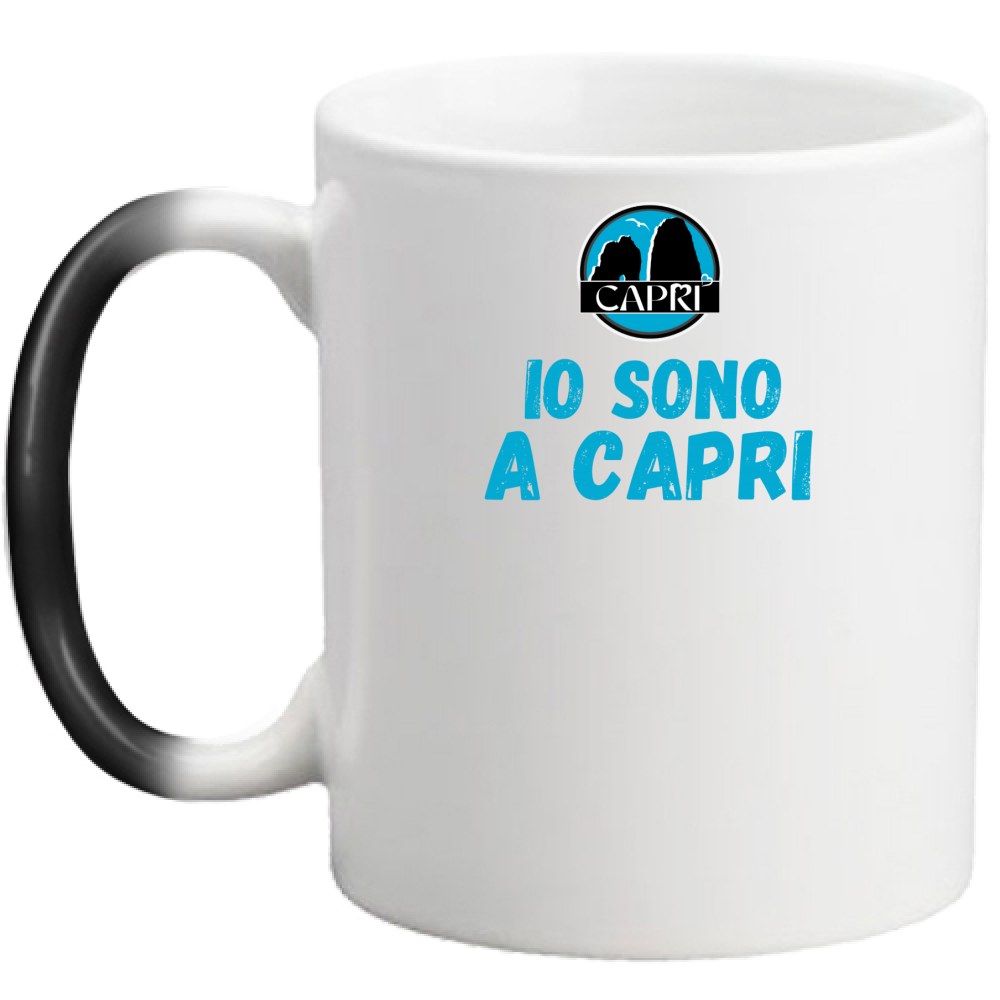 Tazza Magica IO SONO A CAPRI SCRITTA AZZURRA