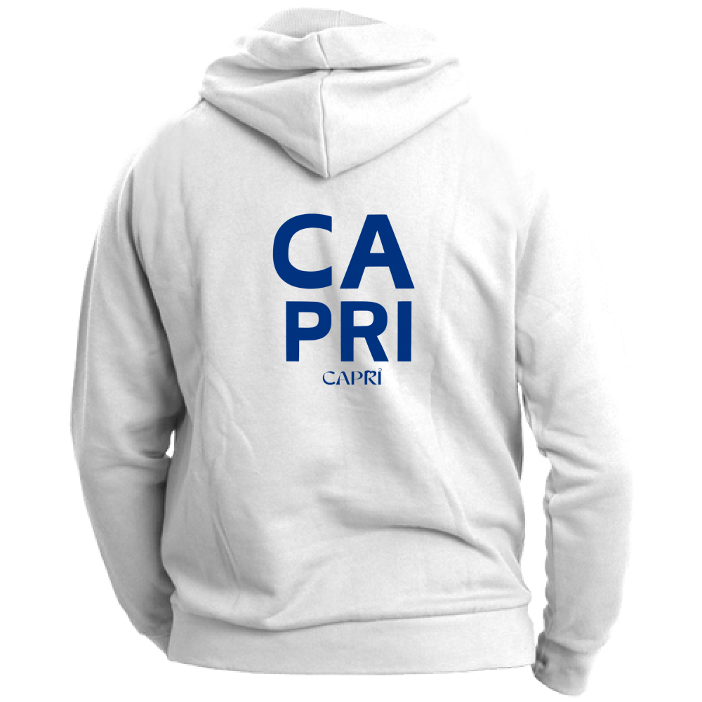 Felpa Unisex con Cappuccio CAPRI DESIGN SCRITTA BLUE