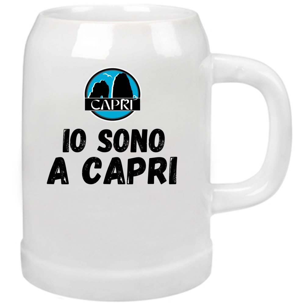 Beer Mug I AM IN CAPRI BLACK WRITING