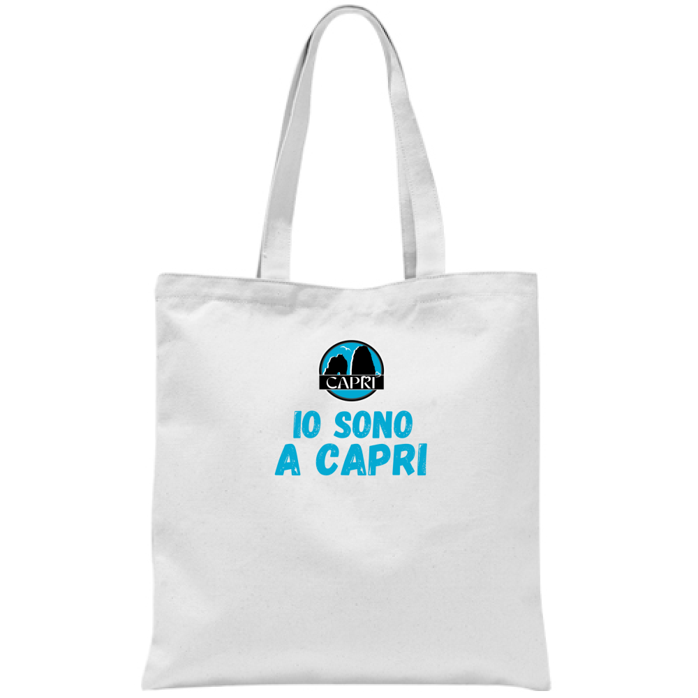 Borsa IO SONO A CAPRI SCRITTA AZZURRA