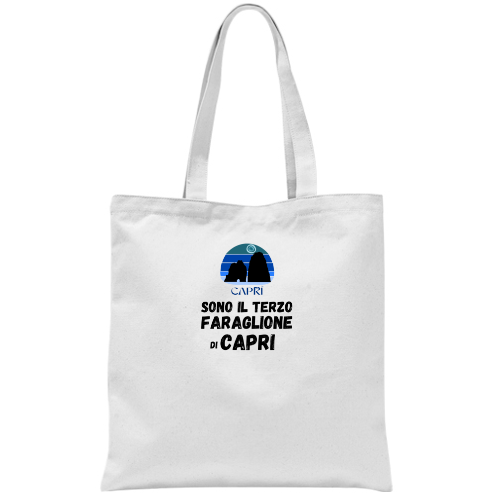 Bag I AM THE THIRD FARAGLIONE OF CAPRI BLACK WRITING