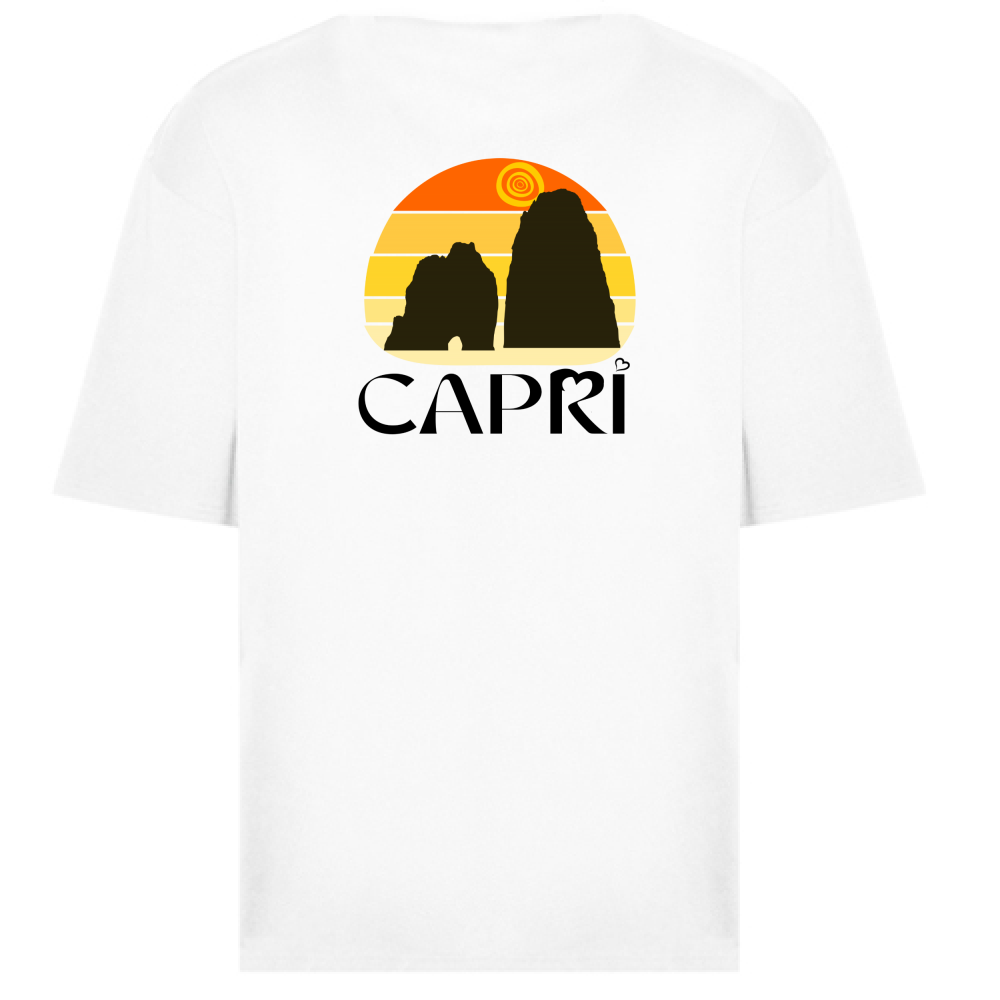 T-Shirt Oversize CAPRI TRAMONTO VINTAGE SCRITTA NERA