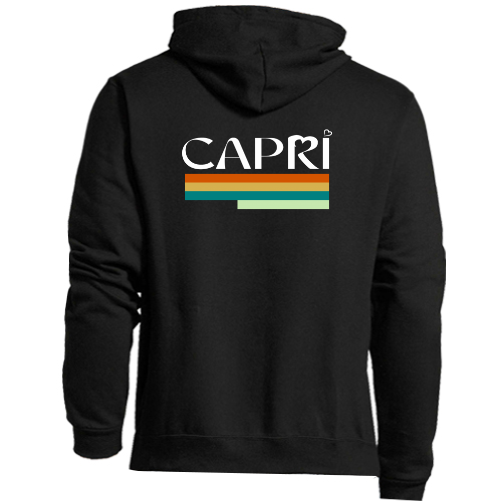 Felpa Premium Cappuccio Zip CAPRI TECNICOLOR SCRITTA BIANCA