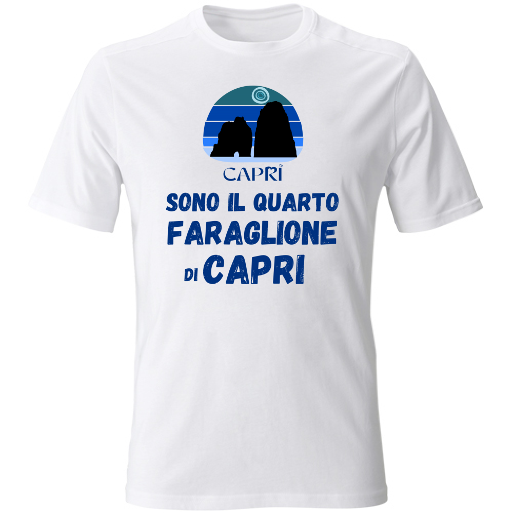 T-Shirt Bambino SONO IL QUARTO FARAGLIONE DI CAPRI SCRITTA BLUE