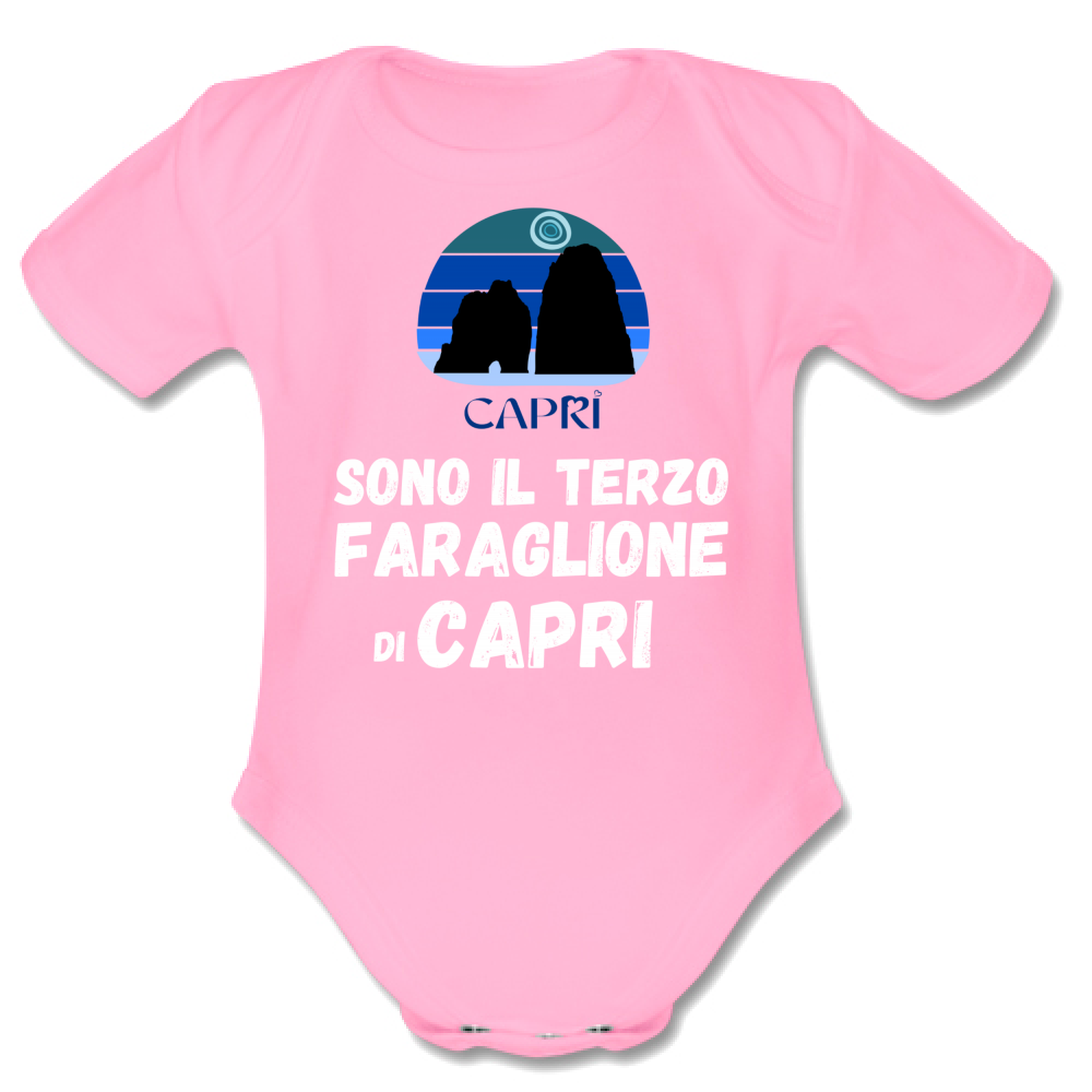 Body Bambino SONO IL TERZO FARAGLIONE DI CAPRI SCRITTA BIANCA