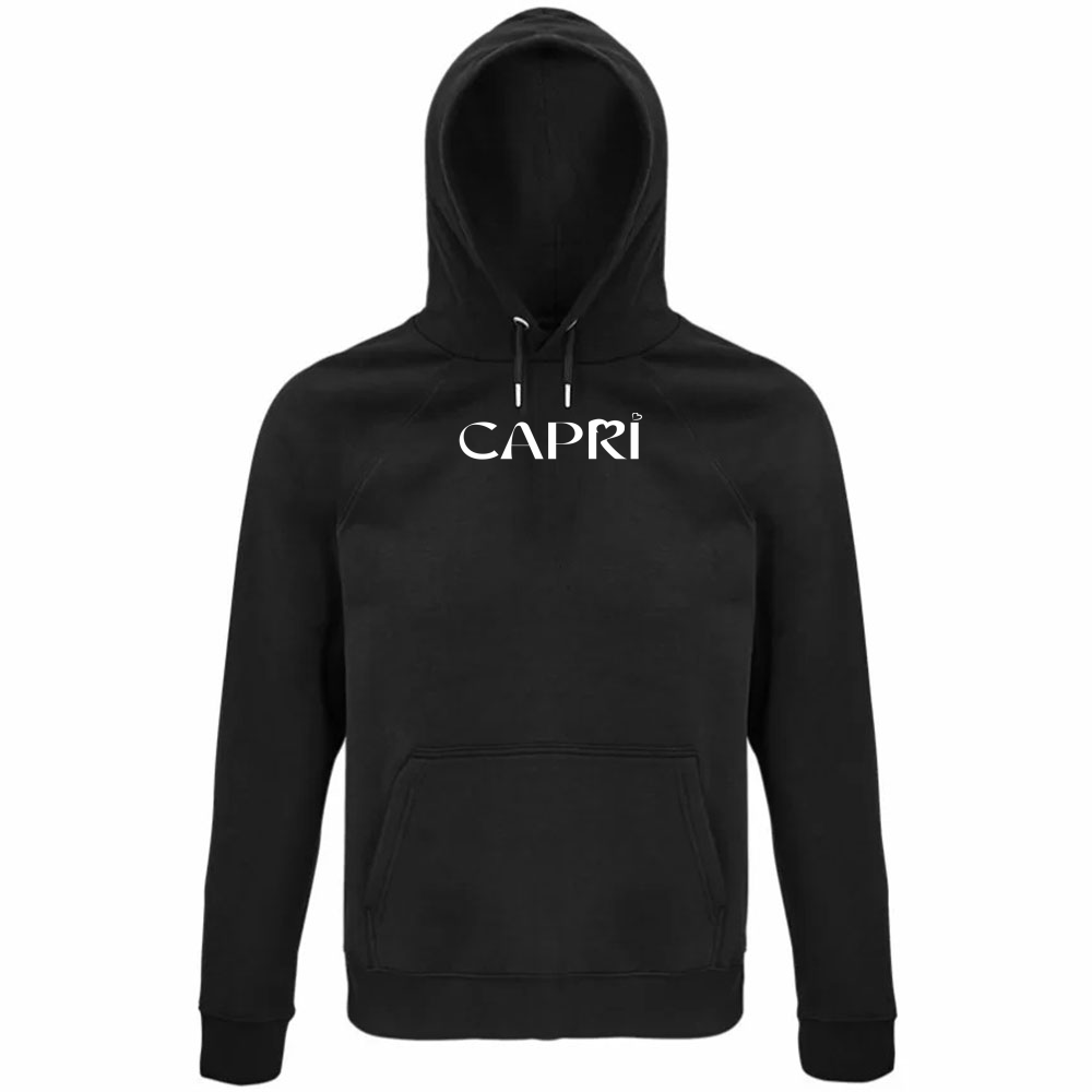 Unisex Organic Hoodie CAPRI MINIMAL WHITE WRITING