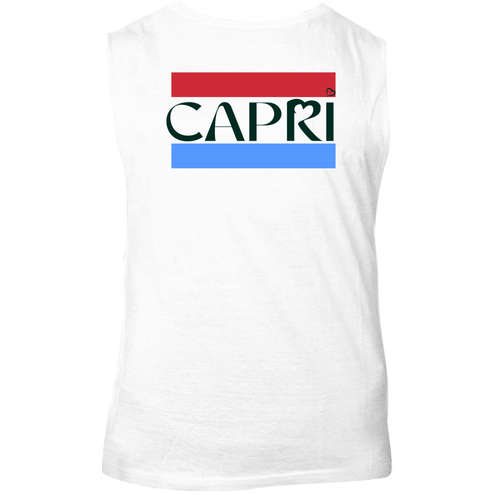 Canotta Unisex CAPRI FASCIA ROSSO BLUE SCRITTA NERA