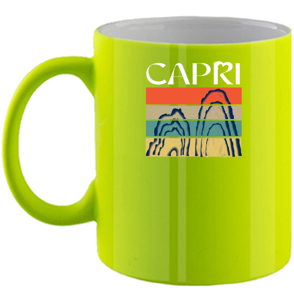 Fluorescent Cup CAPRI PORTIONS FARAGLIONI WHITE WRITING