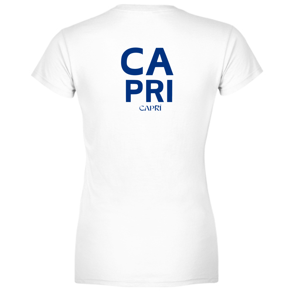 T-Shirt Woman Organic CAPRI DESIGN SCRITTA BLUE