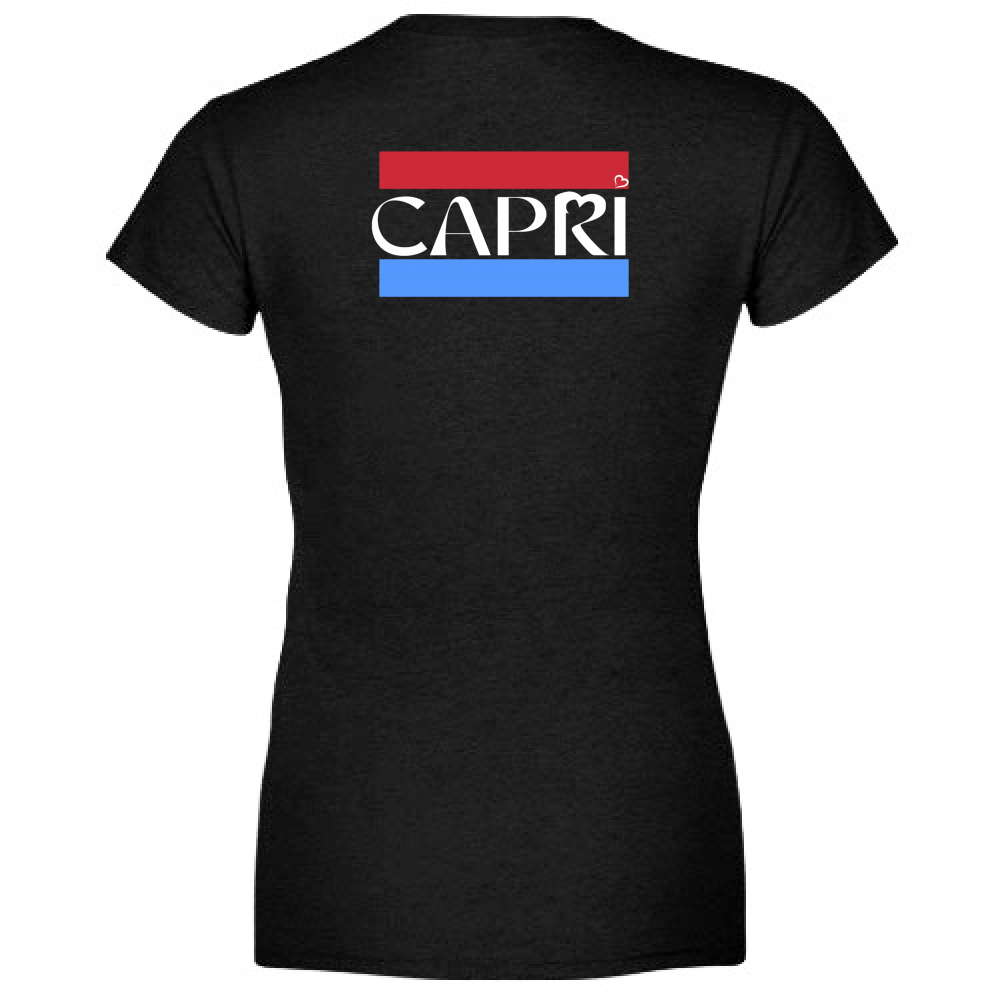 T-Shirt Woman Organic CAPRI FASCIA ROSSO BLUE BIANCO