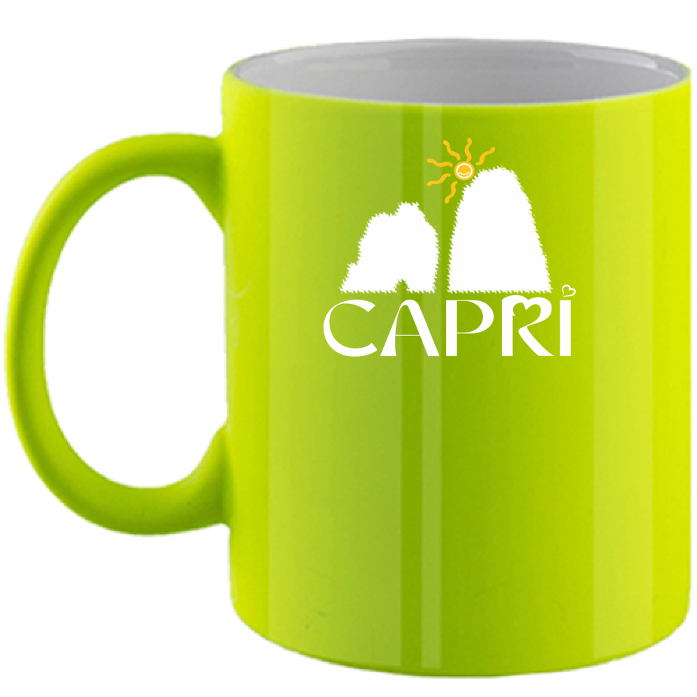 Fluorescent Mug CAPRI HAPPY FARAGLIONI WHITE