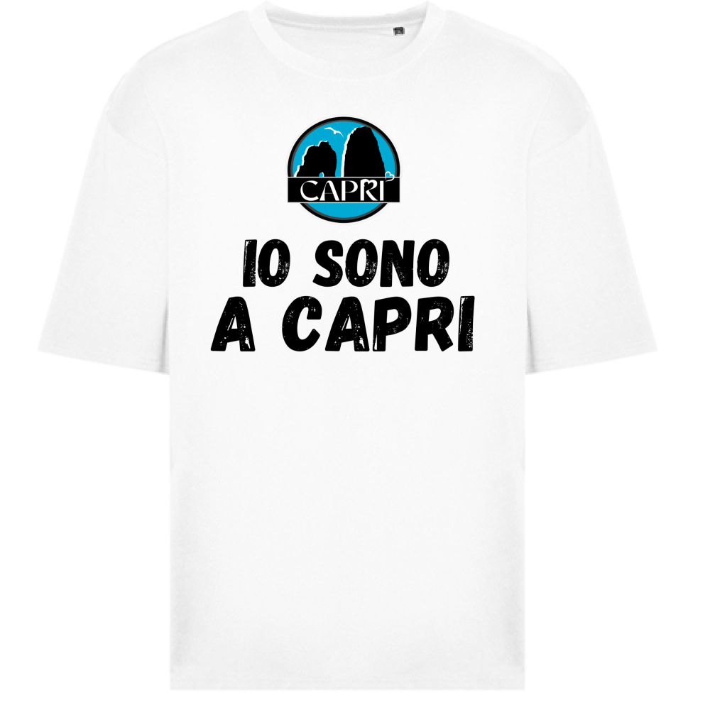 Oversize T-Shirt I AM IN CAPRI BLACK WRITING