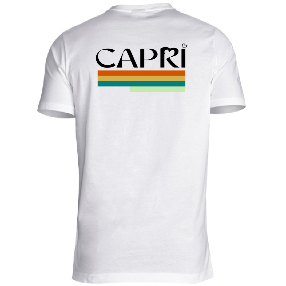 Unisex T-Shirt V-Neck CAPRI TECHNICAL COLOR BLACK WRITING