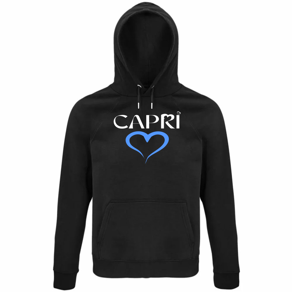Unisex Organic Hoodie CAPRI HEART BLUE