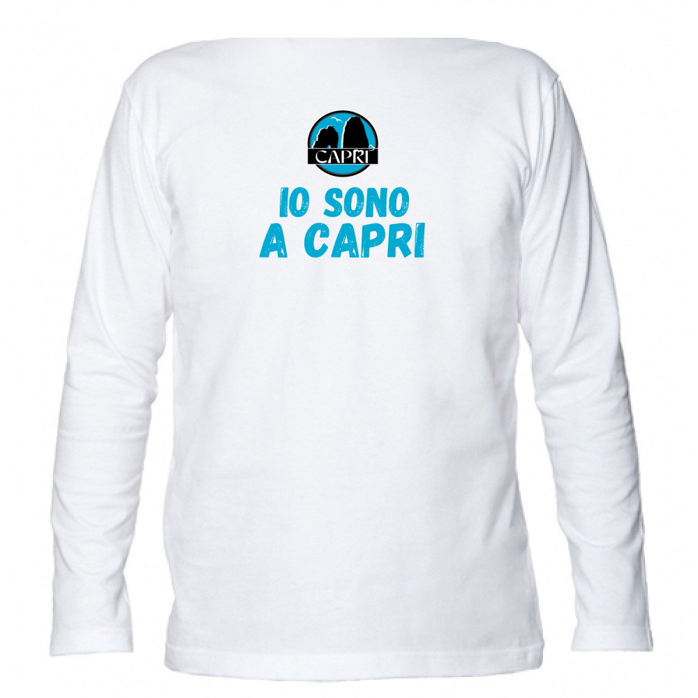 Unisex Long Sleeve T-Shirt I AM IN CAPRI BLUE WRITING