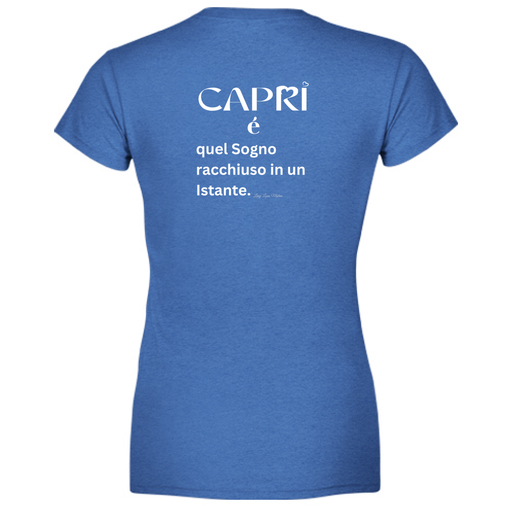 T-Shirt Women Premium Capri Sogno racchiuso in un istante scritta bianca