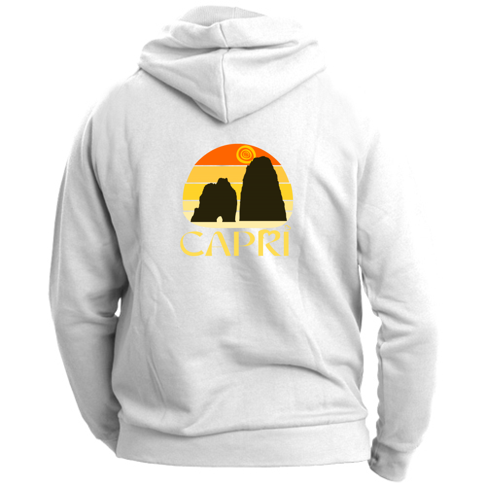 Unisex Hoodie CAPRI SUNSET VINTAGE YELLOW WRITING