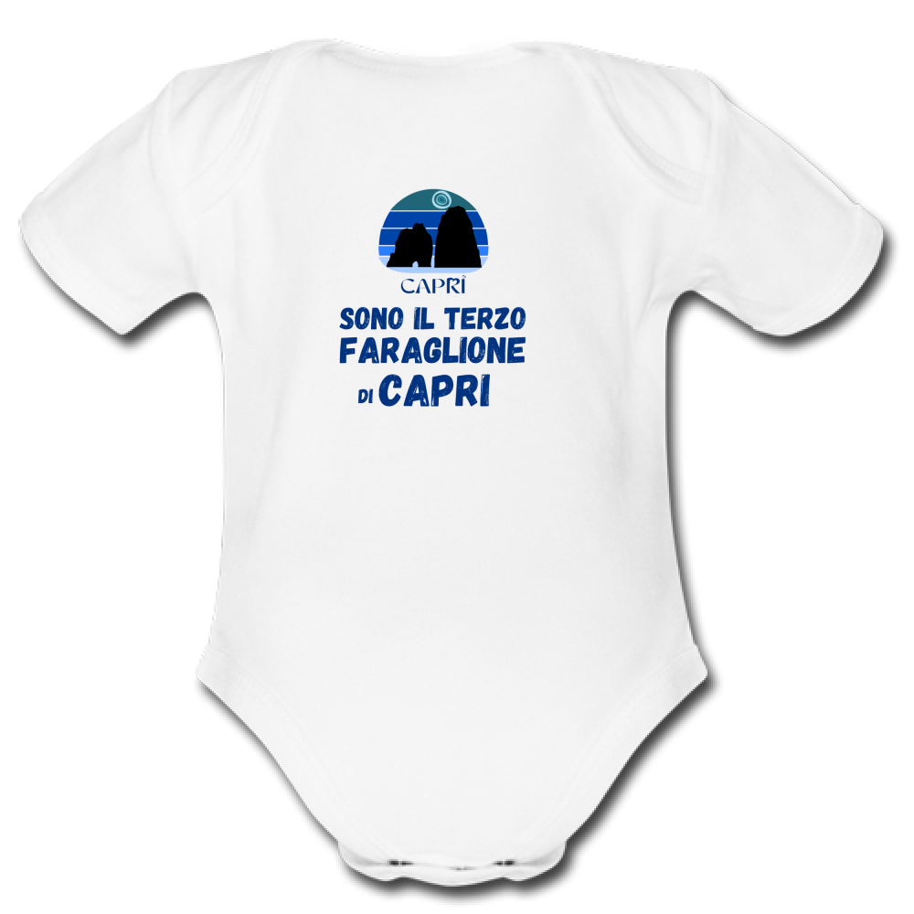 Body Bambino SONO IL TERZO FARAGLIONE DI CAPRI SCRITTA BLU