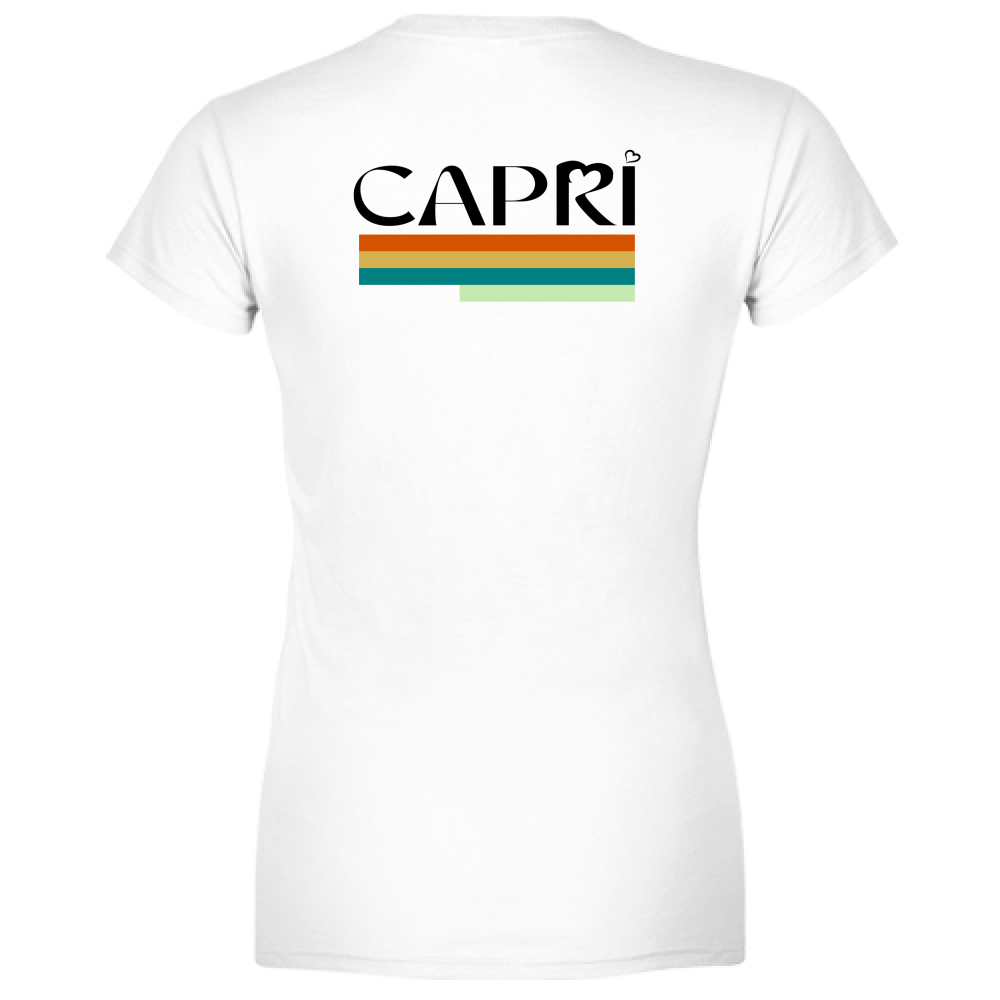 T-Shirt Donna CAPRI TECNICOLOR SCRITTA NERA