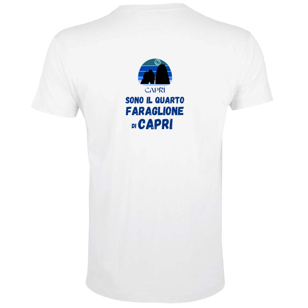 T-Shirt Men Fit SONO IL QUARTO FARAGLIONE DI CAPRI SCRITTA BLUE