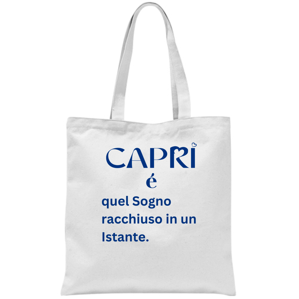 Borsa Capri Sogno racchiuso in un istante scritta Blue