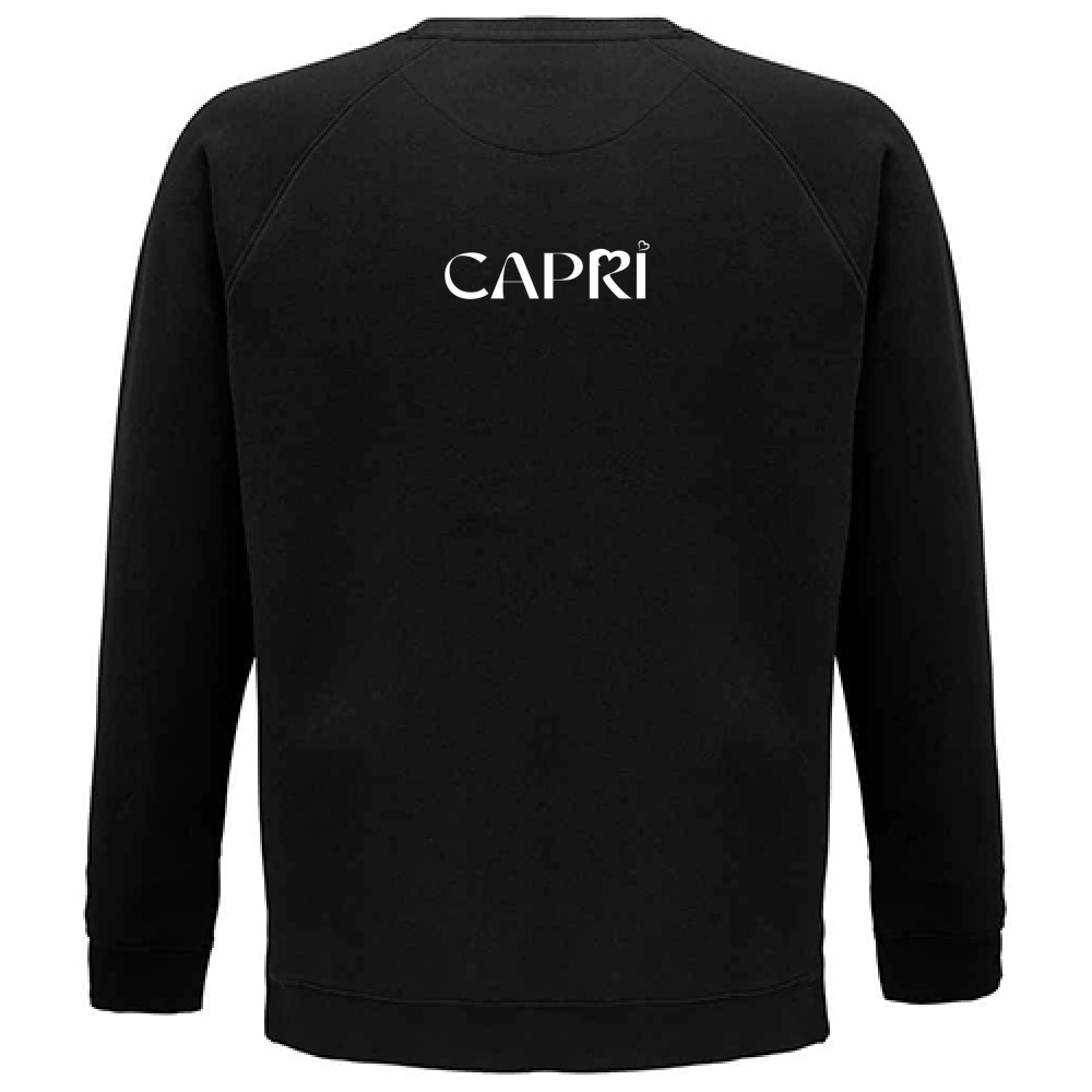 Unisex Organic Sweatshirt CAPRI MINIMAL WHITE WRITING
