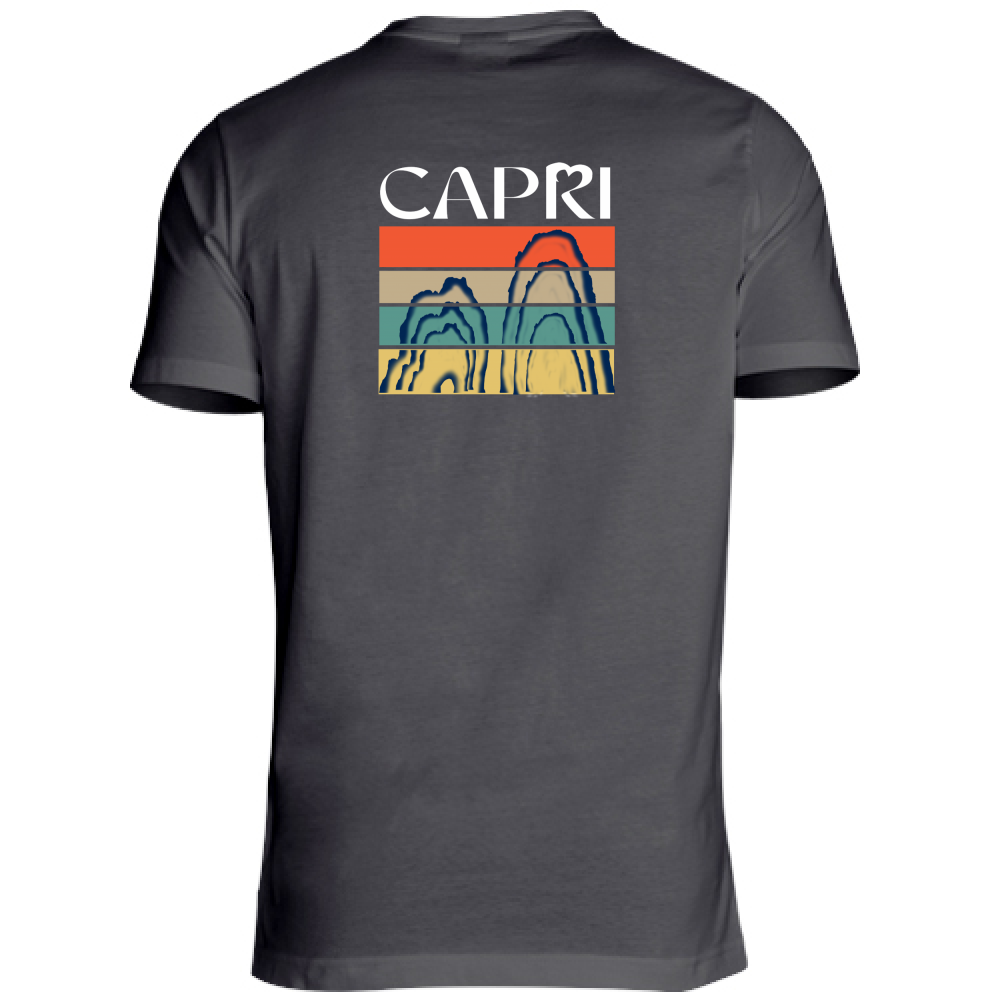 T-Shirt Unisex CAPRI PORZIONI FARAGLIONI SCRITTA BIANCA
