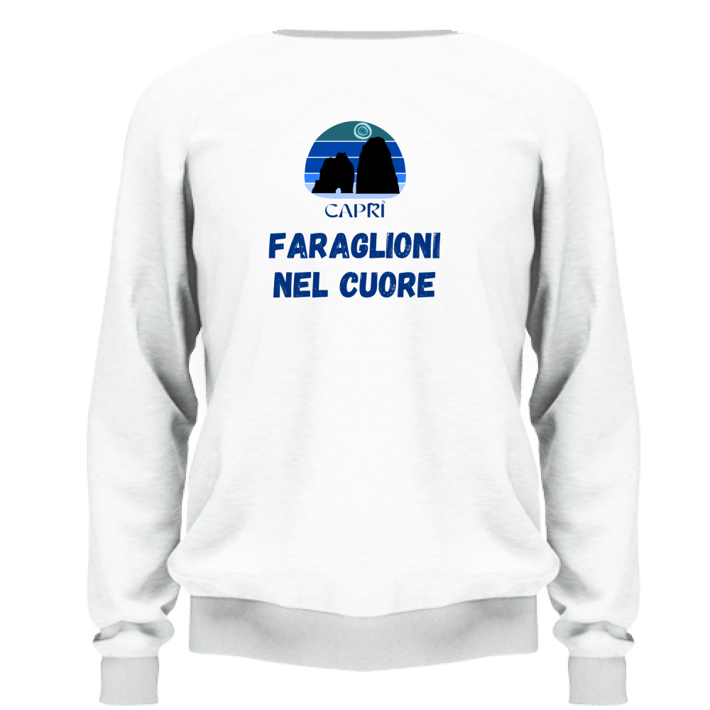 Felpa Unisex FARAGLIONI DI CAPRI NEL CUORE SCRITTA BLUE