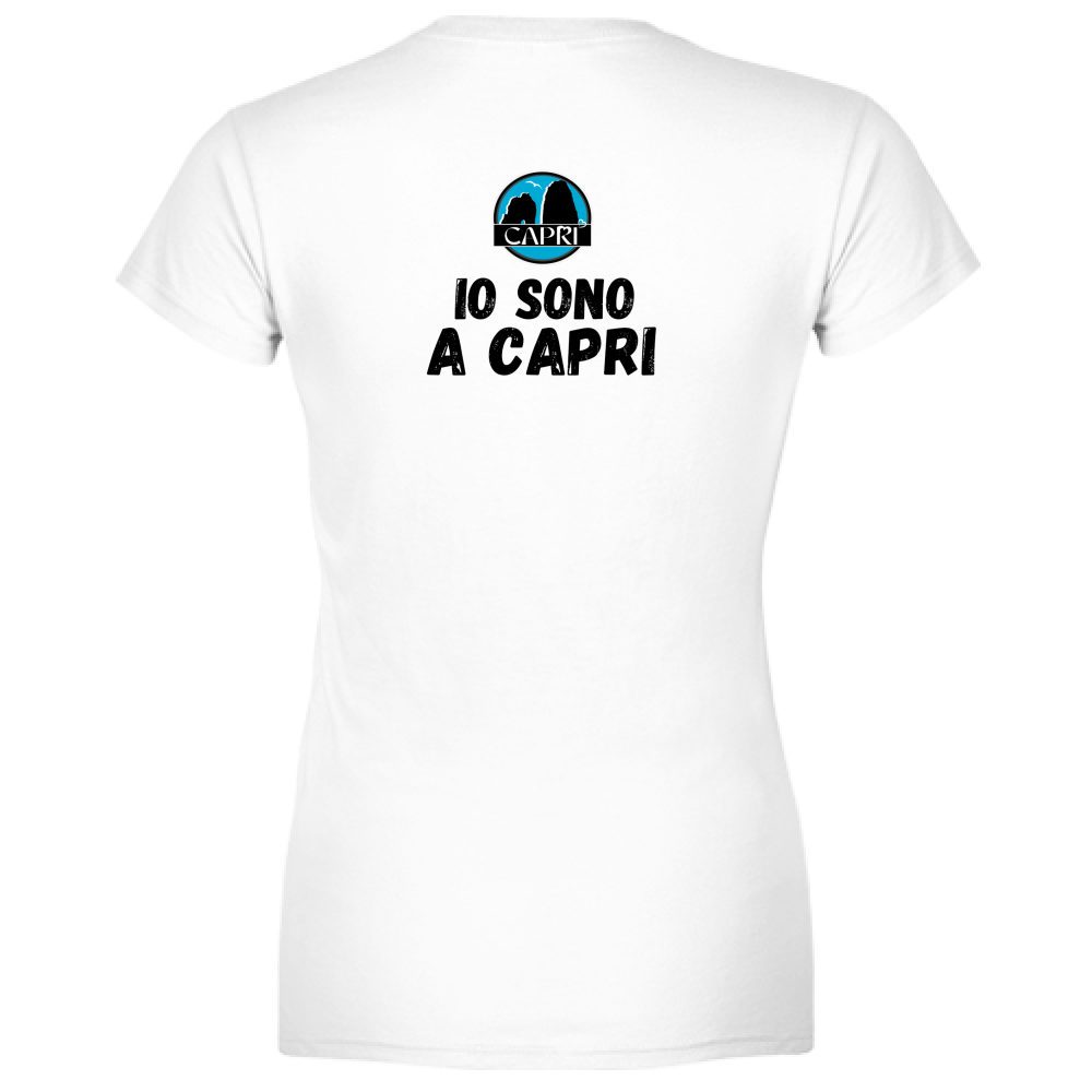 T-Shirt Woman Organic IO SONO A CAPRI SCRITTA NERA