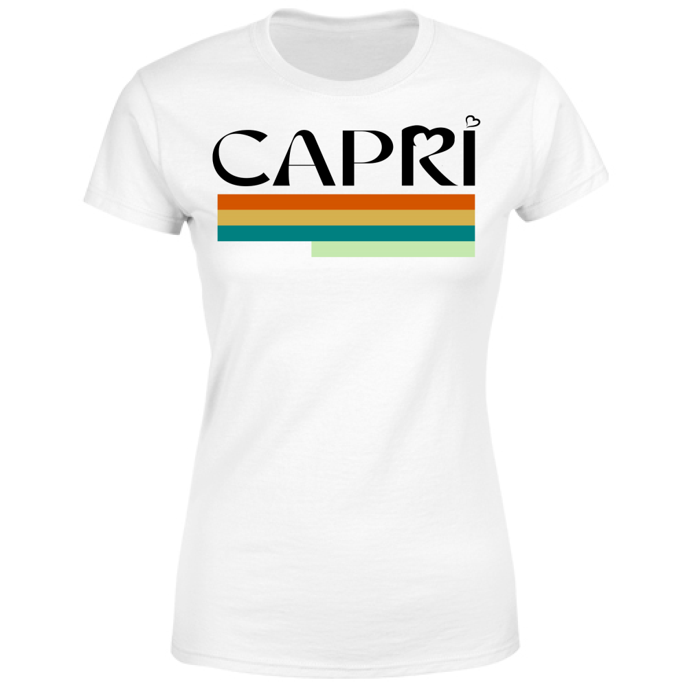 T-Shirt Donna CAPRI TECNICOLOR SCRITTA NERA