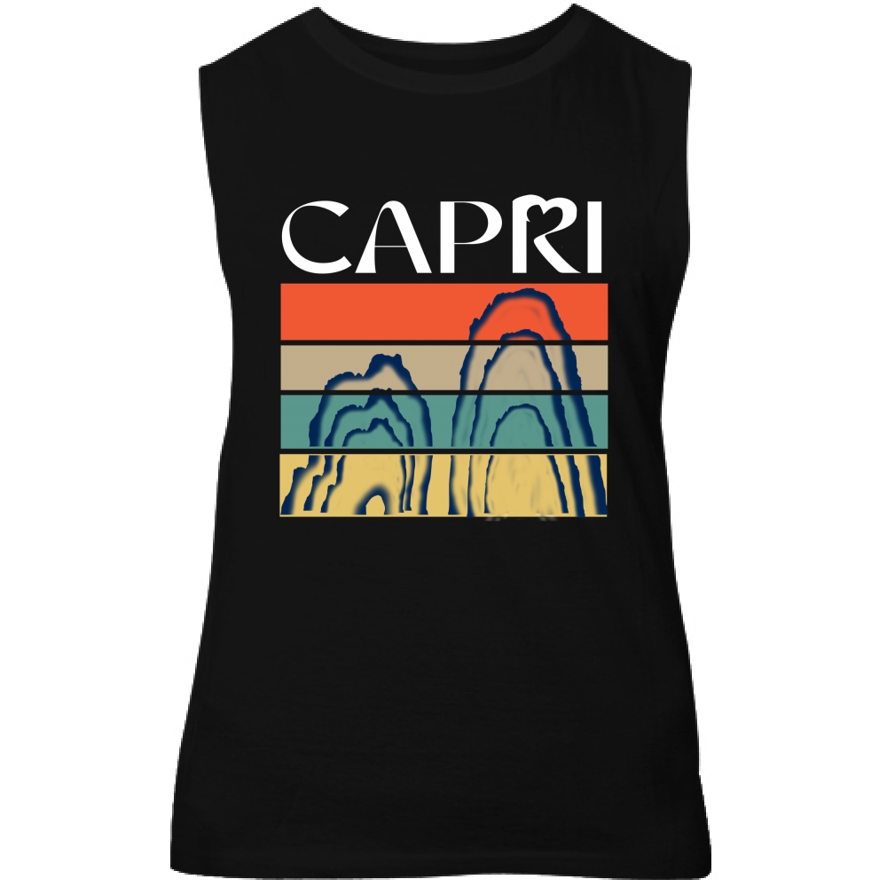 Canotta Unisex CAPRI PORZIONI FARAGLIONI SCRITTA BIANCA