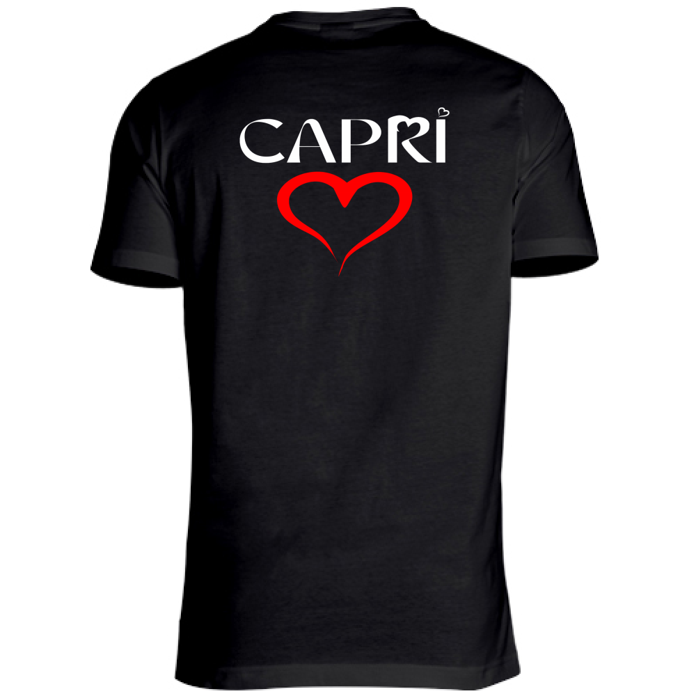 Unisex T-Shirt V-Neck HEART CAPRI RED