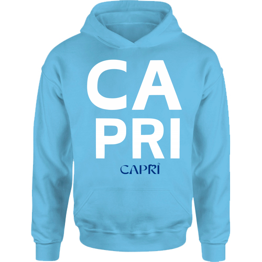 Felpa Bambino con Cappuccio CAPRI DESIGN SCRITTA BIANCA