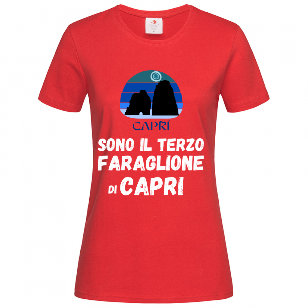 T-Shirt Women Premium SONO IL TERZO FARAGLIONE DI CAPRI SCRITTA BIANCA