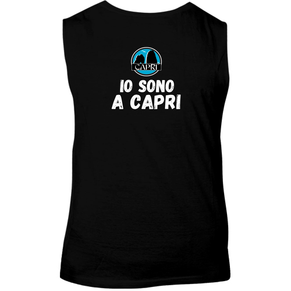 Canotta Unisex IO SONO A CAPRI SCRITTA BIANCA