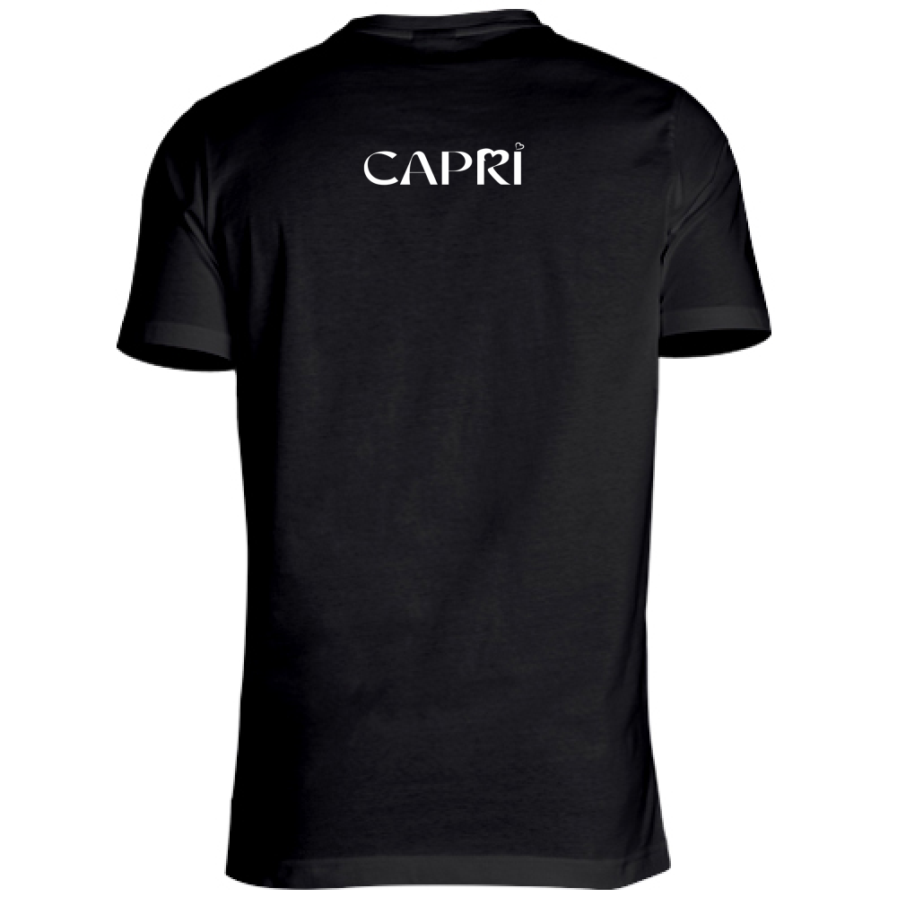 Unisex T-Shirt V-Neck CAPRI MINIMAL WHITE WRITING
