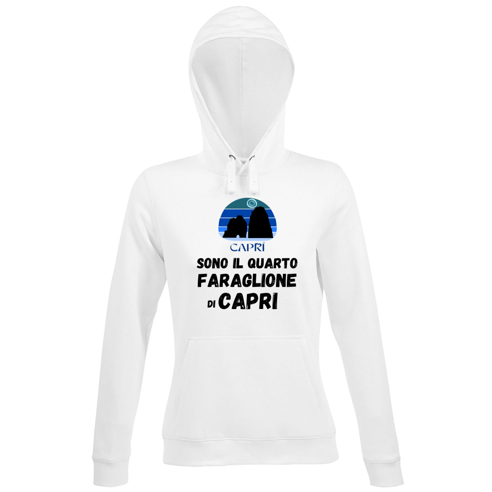 Hoodie Premium Women SONO IL QUARTO FARAGLIONE DI CAPRI SCRITTA NERA