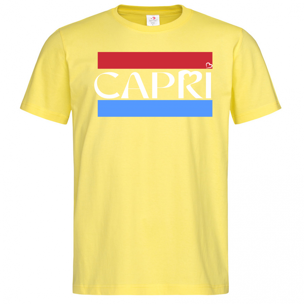 T-Shirt Men Premium CAPRI FASCIA ROSSO BLUE BIANCO