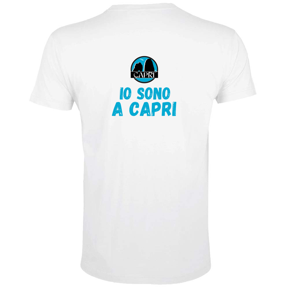 T-Shirt Men Fit IO SONO A CAPRI SCRITTA AZZURRA