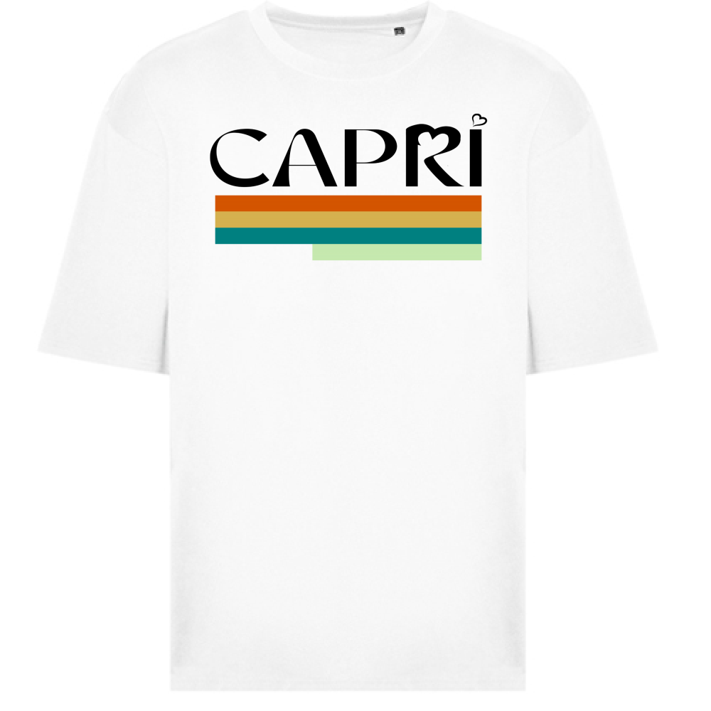 T-Shirt Oversize CAPRI TECNICOLOR SCRITTA NERA