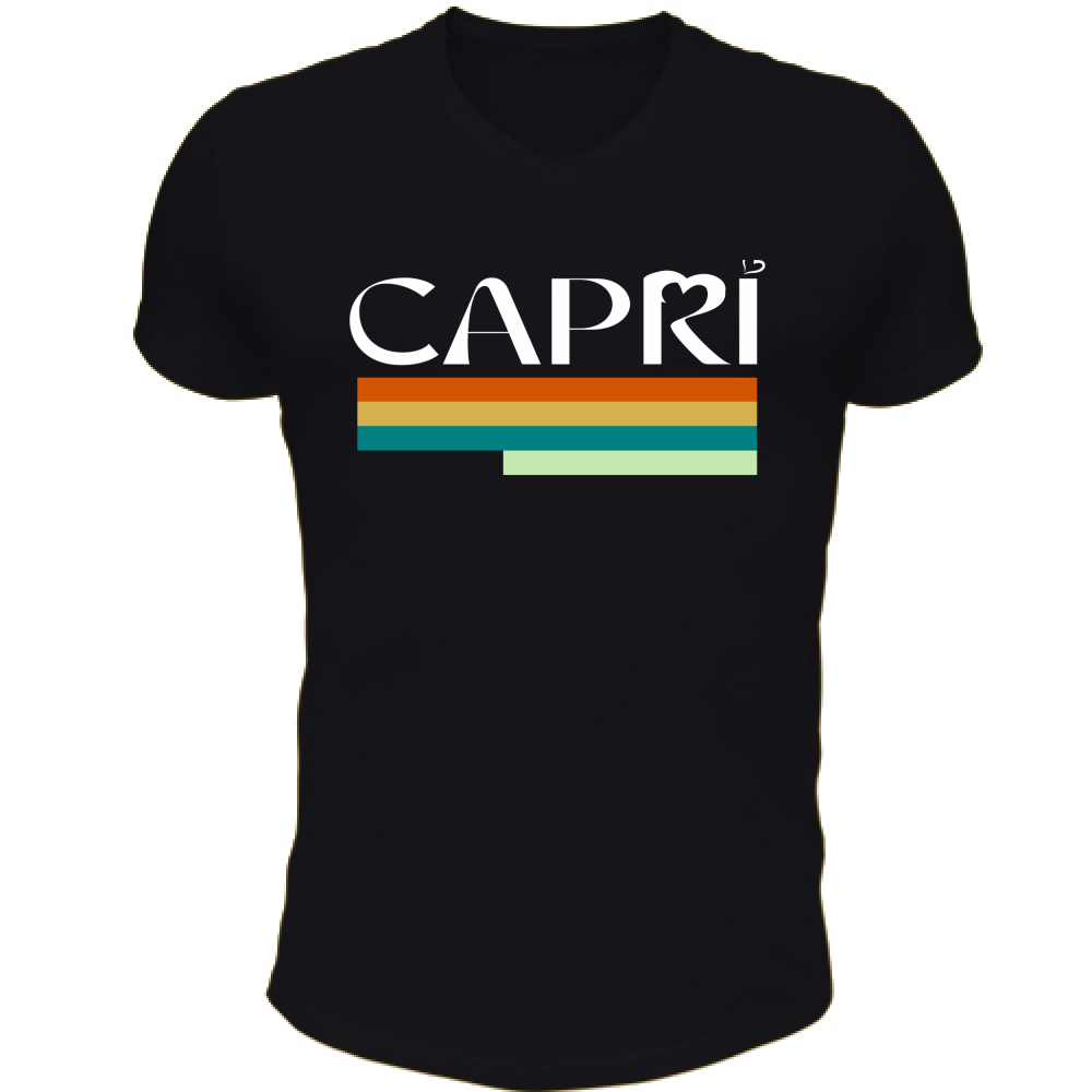 T-Shirt Unisex Scollo V CAPRI TECNICOLOR SCRITTA BIANCA